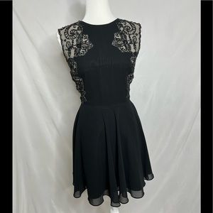 Ted Bake Russi black mesh sequins beaded dress size 2 equal to 6 in US